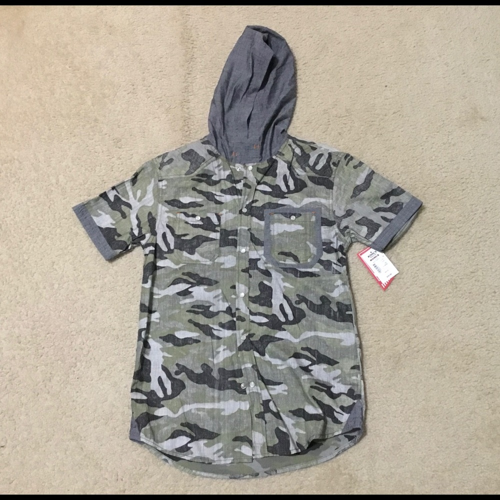 Camouflage denim like hoodie Skirt